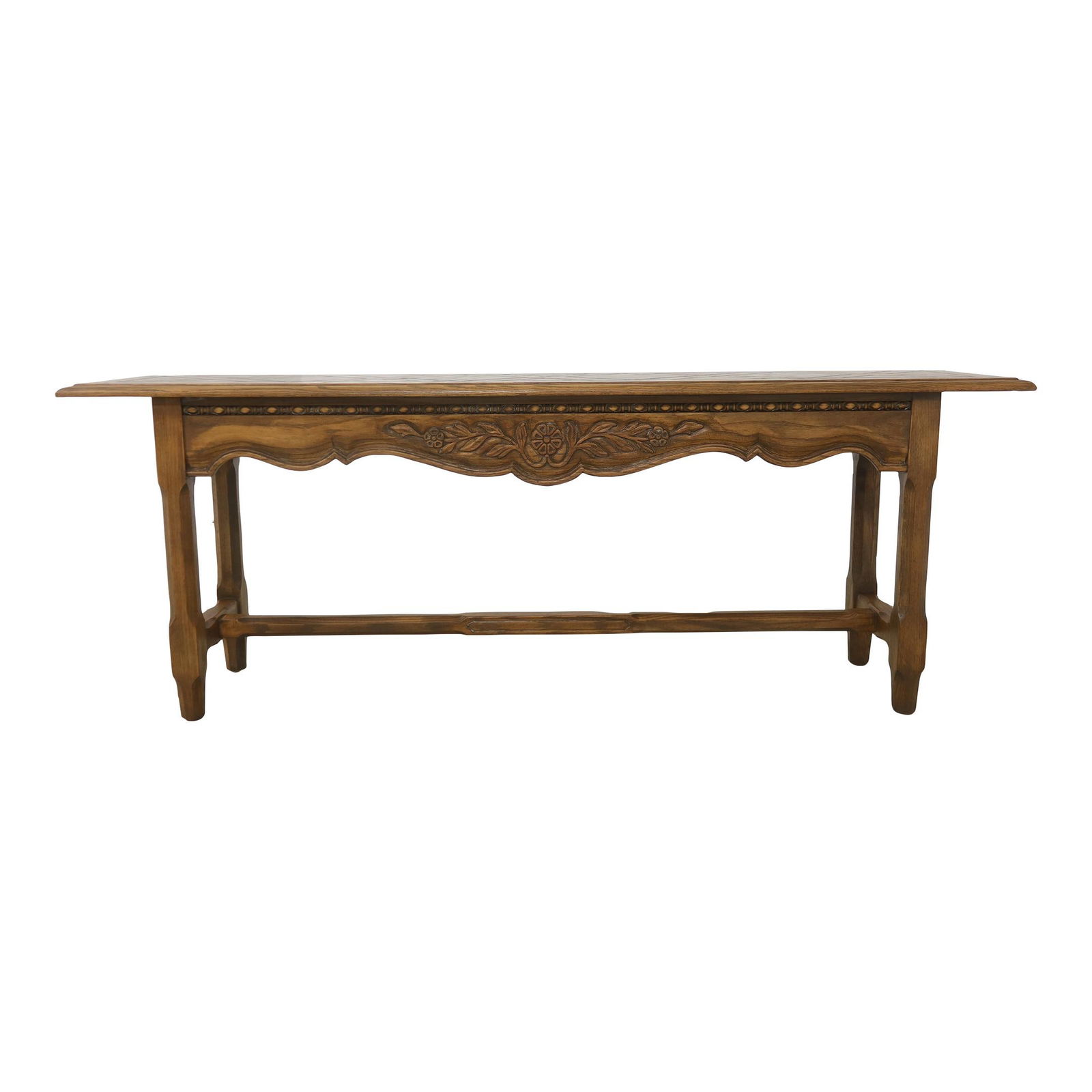 Rom Weber Viking Oak Carved Console Table 1980s Distressed Oak: Rom Weber Viking Oak Carved Console Table 1980s Distressed Oak Introducing a stunning Rom Weber Viking Oak Carved Console Sofa Table, a unique piece from a rare collection of Rom Weber furniture, firs