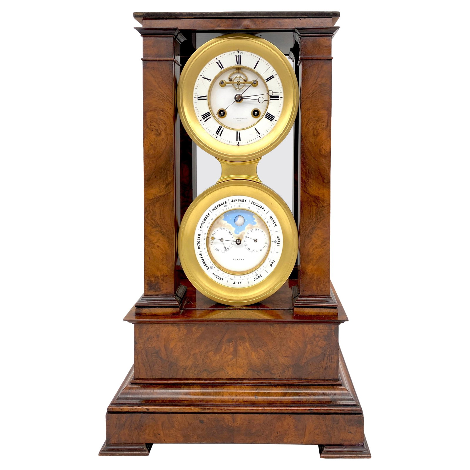 Brocot Delettrez Paris Astronomical Clock Perpetual Calendar 1872-1880: Brocot Delettrez Paris Astronomical Clock Perpetual Calendar 1872-1880 Experience the elegance of the 19th century with this Brocot-Delettrez Paris Astronomical Clock featuring a perpetual calendar, c