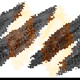 19th Century Swiss Black Forest Carved Walnut Hunt Trophy Set of 2: 19th Century Swiss Black Forest Carved Walnut Hunt Trophy Set of 2 This exquisite pair of 19th Century Swiss Black Forest carved walnut hunt trophy sculptures showcases the exceptional craftsmanship o