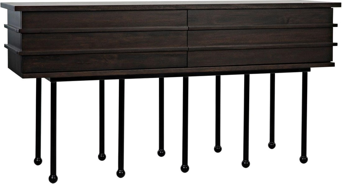 Noir Oliver Collection Ebony Walnut Console Table 30H 60W 16D: Noir Oliver Collection Ebony Walnut Console Table 30H 60W 16D Introducing the Oliver Collection Sleek Walnut Console Table, a perfect blend of style and functionality. This transitional style table fe