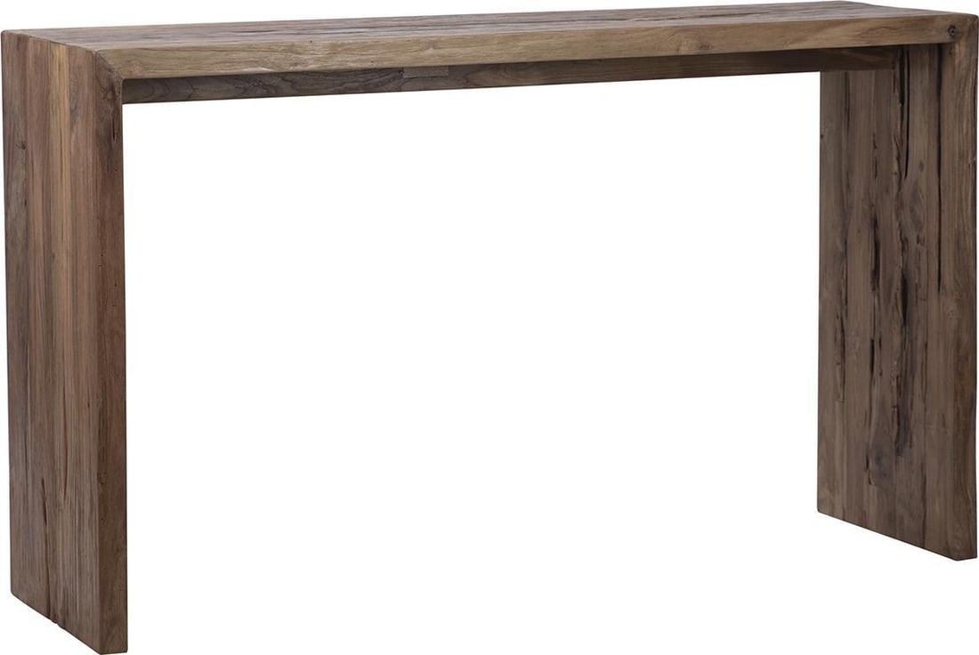 Chilton Rustic Console Table Reclaimed Teak Natural Finish: Chilton Rustic Console Table Reclaimed Teak Natural Finish The Traditional Chilton Teak Console showcases a beautifully rustic design, crafted from reclaimed teak wood with a medium brown wood sealed