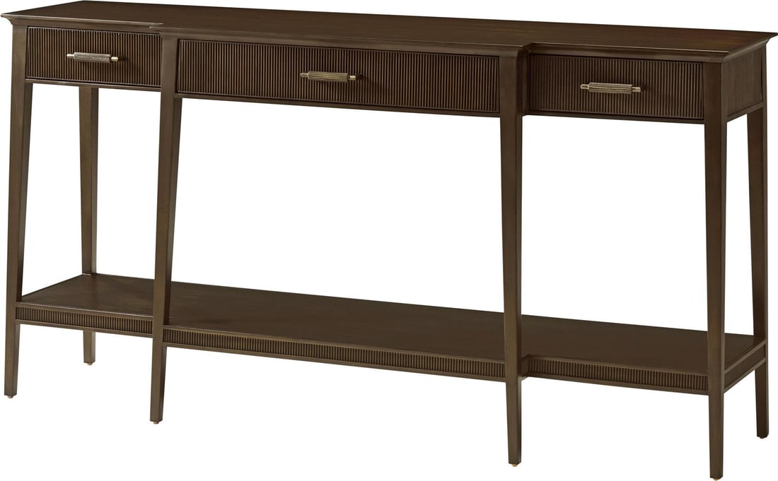 Theodore Alexander Lido Console II Table Bistre Finish Rectangle: Theodore Alexander Lido Console II Table Bistre Finish Rectangle Introducing the Lido Console II Table, a stunning addition to your home decor. This rectangular console table features a sophisticated