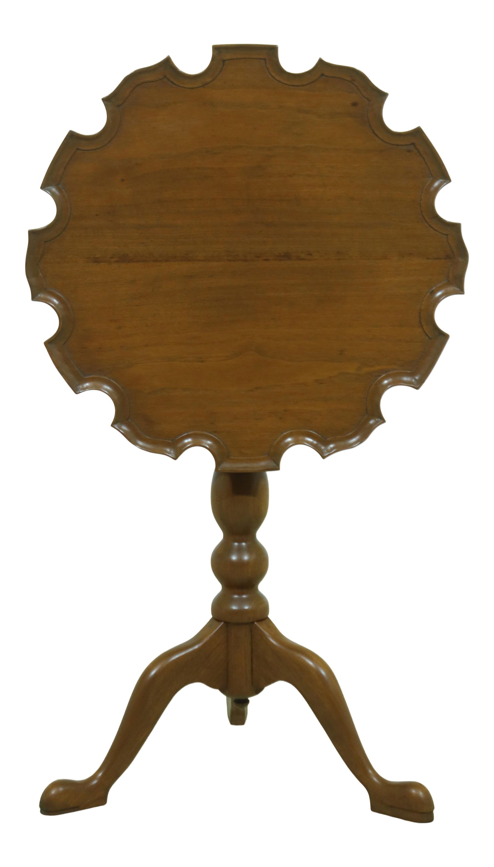 40 Year Old Walnut Tilt Top Candle Stand Table with Queen Anne Legs: 40 Year Old Walnut Tilt Top Candle Stand Table with Queen Anne Legs This exquisite Walnut Bench Made Tilt Top Candle Stand Table features a timeless design with Queen Anne legs and pad feet. Handcraft