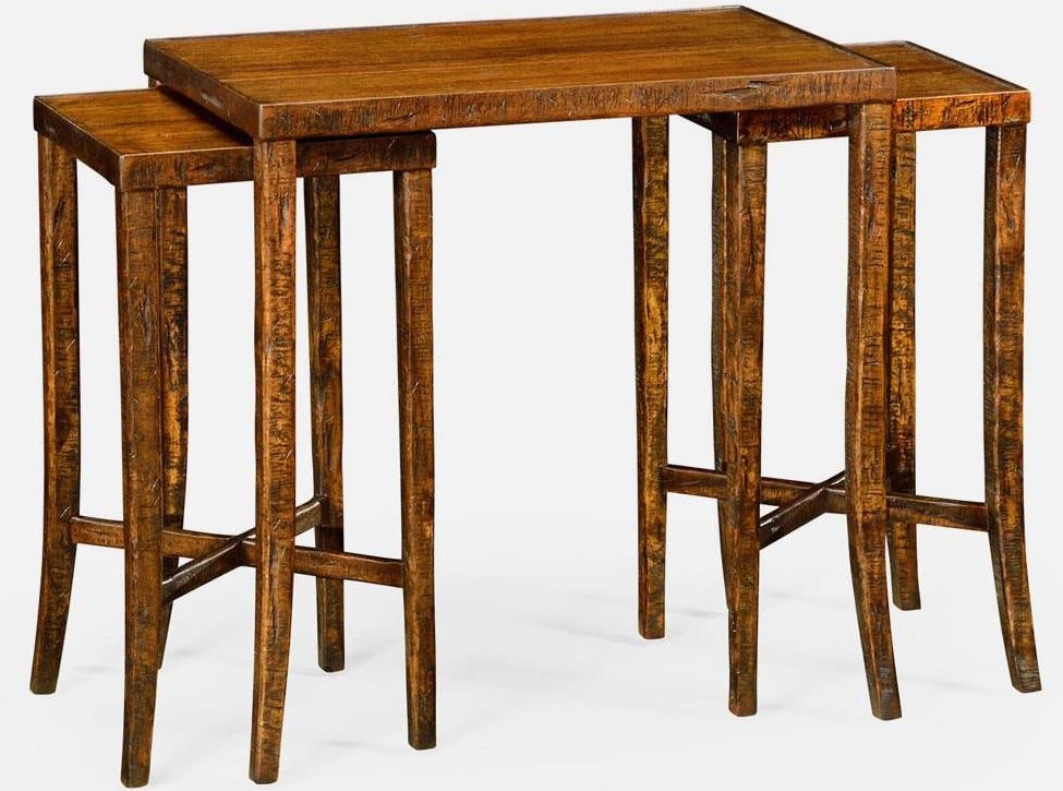 Jonathan Charles Walnut Nesting Tables Set Country Farmhouse Style: Jonathan Charles Walnut Nesting Tables Set Country Farmhouse Style Enhance your living space with this stylish set of Refined Farmhouse Walnut Nesting Tables. Perfectly designed in the Country Farmhou