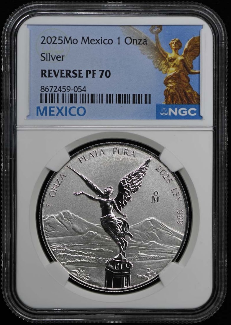 2025 Mexico Onza Silver Libertad NGC PF70 Limited Mintage 1500: 2025 Mexico Onza Silver Libertad NGC PF70 Limited Mintage 1500 This stunning 2025 Mexico Onza Silver Libertad coin is graded as Proof 70 by NGC, ensuring its pristine condition. With a low mintage of 
