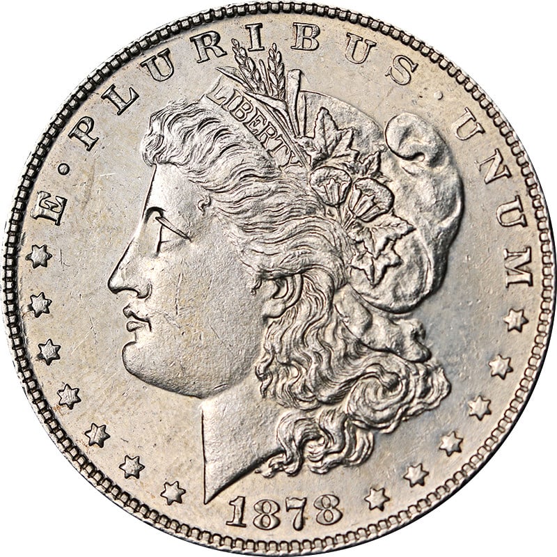 1878-P Morgan Silver Dollar VAM84 Broken D: 1878-P Morgan Silver Dollar VAM84 Broken D This 1878-P 7TF Rev 78 Morgan Silver Dollar features a unique VAM84 with a broken 'D' and washed 'L'. The coin is made of silver with a fineness of 0.9 and w