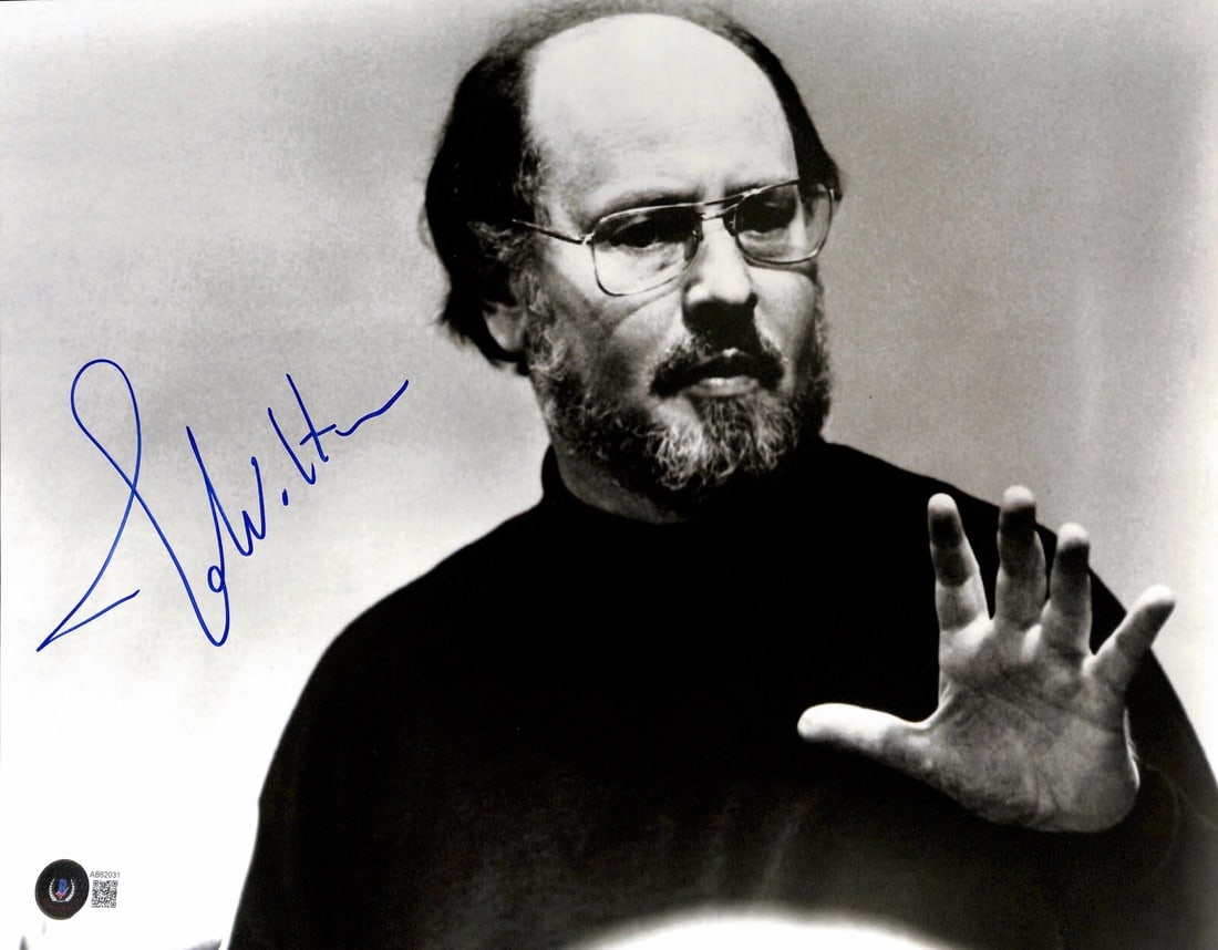 John Williams Signed 11x14 Star Wars Photo Beckett LOA: John Williams Signed 11x14 Star Wars Photo Beckett LOA This autographed 11x14 black and white photograph features the iconic composer John Williams, known for his legendary film scores including Star