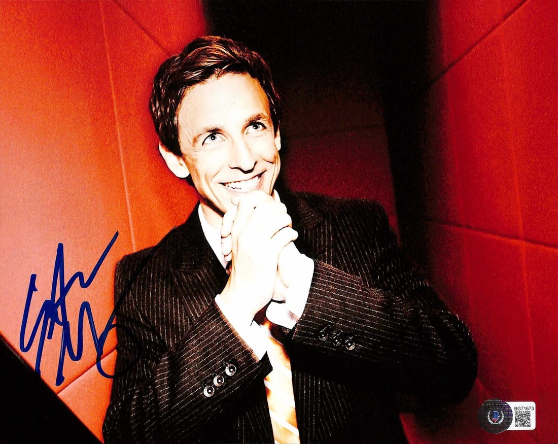 Seth Meyers Signed 8x10 Photo SNL Beckett Certified: Seth Meyers Signed 8x10 Photo SNL Beckett Certified Capture a piece of television history with this authentic 8x10 color photograph signed by Seth Meyers during his first season on Saturday Night Live