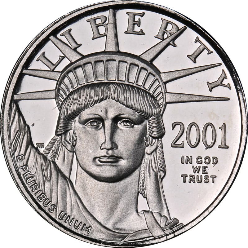 2001-W Platinum American Eagle $10 Proof Coin OGP COA: 2001-W Platinum American Eagle $10 Proof Coin OGP COA This 2001-W Platinum American Eagle $10 Proof Bullion Coin is a remarkable addition to any collection. Crafted from high-quality platinum, this co