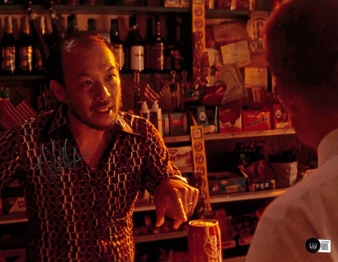 Michael Paul Chan Signed 11x14 Photo Falling Down Beckett Certified: Michael Paul Chan Signed 11x14 Photo Falling Down Beckett Certified This autographed 11x14 photograph features Michael Paul Chan, known for his role as "Mr. Lee" in the film Falling Down. The signatur