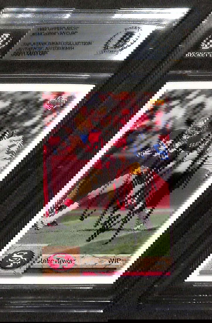 John Taylor Signed 1992 Upper Deck #145 Card Beckett Authenticated: John Taylor Signed 1992 Upper Deck #145 Card Beckett Authenticated This is a pre-owned 1992 Upper Deck #145 sports trading card featuring the autograph of John Taylor, the renowned wide receiver for t