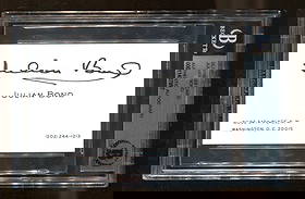 Julian Bond Signed Business Card NAACP Civil Rights Beckett Authenticated: Julian Bond Signed Business Card NAACP Civil Rights Beckett Authenticated This is an original business card autographed by Julian Bond, a prominent figure in the Civil Rights Movement and a long-time