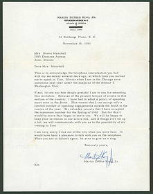 Martin Luther King Jr. Signed 1961 Letter 8.5x11 Graded Gem Mint 10 Beckett COA: Martin Luther King Jr. Signed 1961 Letter 8.5x11 Graded Gem Mint 10 Beckett COA This remarkable 8.5x11 letter dated November 16, 1961, features the authentic signature of Martin Luther King Jr. on his