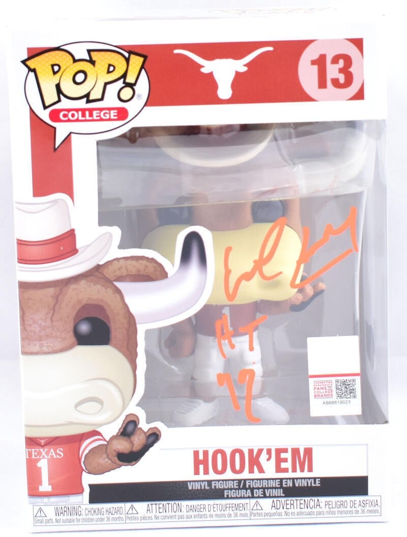 Earl Campbell Autographed Texas Longhorns Funko Pop #13 Beckett Certified: Earl Campbell Autographed Texas Longhorns Funko Pop #13 Beckett Certified Celebrate the legacy of Earl Campbell with this autographed Texas Longhorns Funko Pop figurine, numbered #13. This collectible