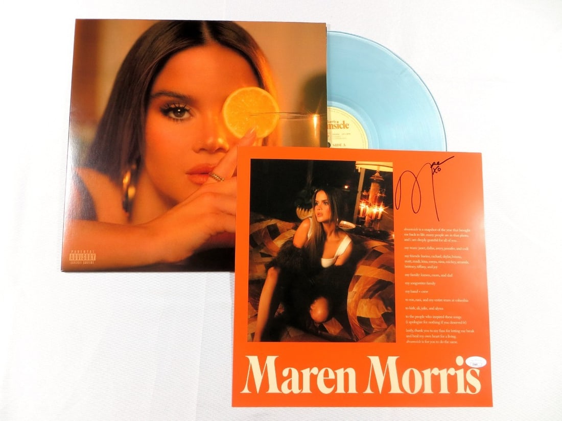 Maren Morris Autographed Album Insert JSA Certified Dreamsicle: Maren Morris Autographed Album Insert JSA Certified Dreamsicle This is an original signed autographed record album insert by Maren Morris. The item comes with its original record(s), although they hav