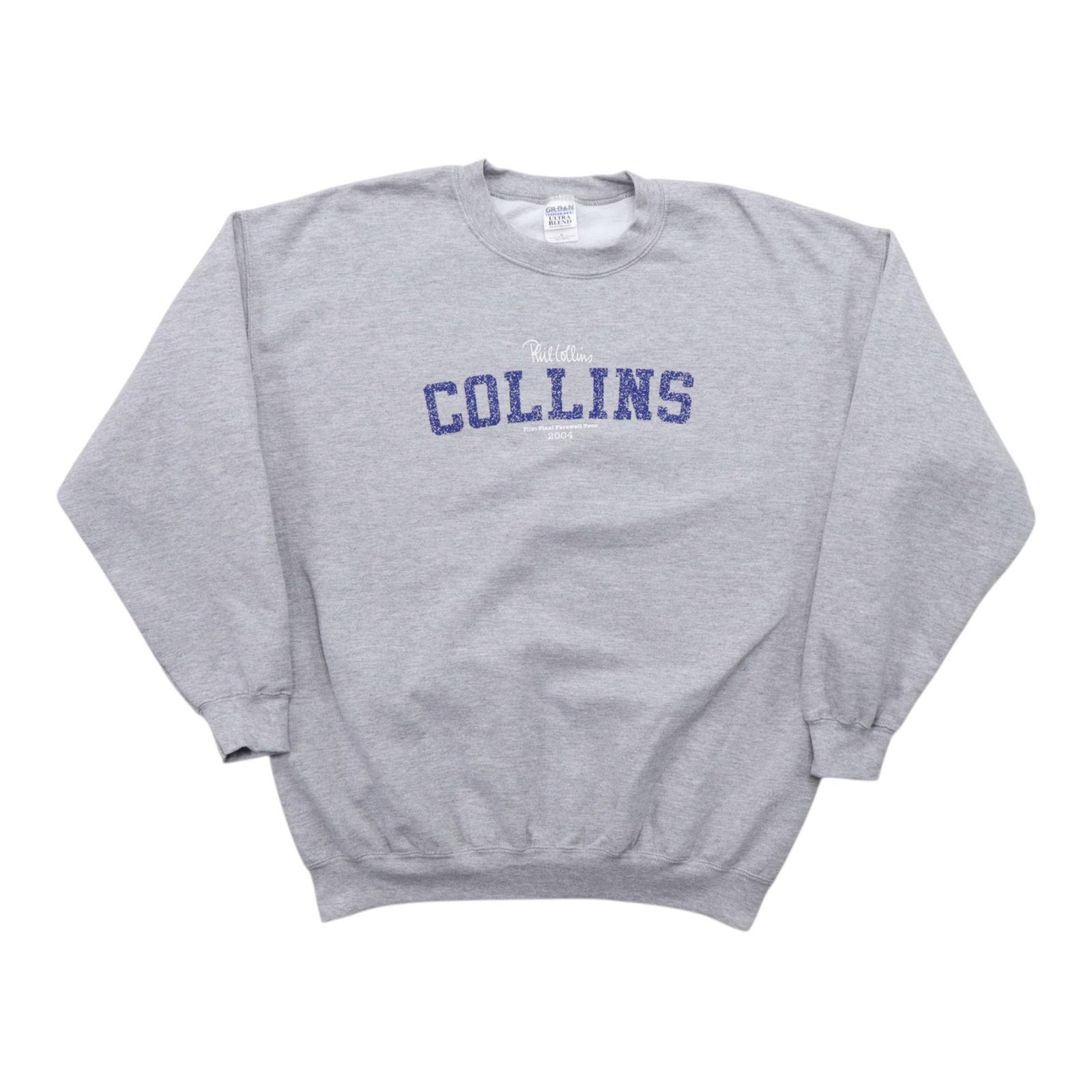 Vintage 2004 Phil Collins Tour Sweatshirt Gray XL Cotton: Vintage 2004 Phil Collins Tour Sweatshirt Gray XL Cotton This original vintage 2004 Phil Collins Tour Sweatshirt is a must-have for fans of the iconic musician. Crafted from 100% cotton, this gray swe