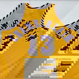 Wilt Chamberlain Signed 1990s Champion Lakers Jersey JSA COA