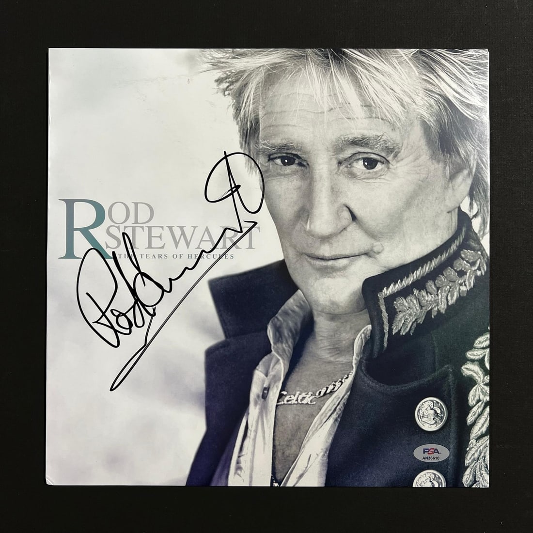 Rod Stewart Autographed The Tears of Hercules Vinyl PSA/DNA Certified: Rod Stewart Autographed The Tears of Hercules Vinyl PSA/DNA Certified This is an original vinyl cover of "The Tears of Hercules" autographed by the legendary Rod Stewart. The signature has been authen