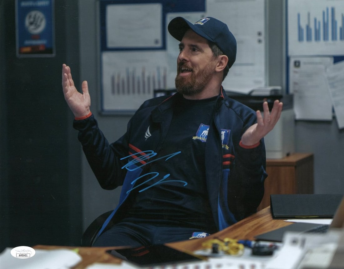 Brendan Hunt Signed 11X14 Coach Beard Photo Ted Lasso JSA Certified: Brendan Hunt Signed 11X14 Coach Beard Photo Ted Lasso JSA Certified Capture a piece of television history with this autographed 11x14 photograph of Brendan Hunt as Coach Beard from the beloved series,