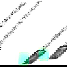 9.98ct GIA Emerald Diamond Drop Necklace 18k Gold: 9.98ct GIA Emerald Diamond Drop Necklace 18k Gold This stunning GIA-certified drop necklace features a remarkable 9.98 carat Brazilian emerald, showcasing an exquisite emerald cut. The necklace is ado