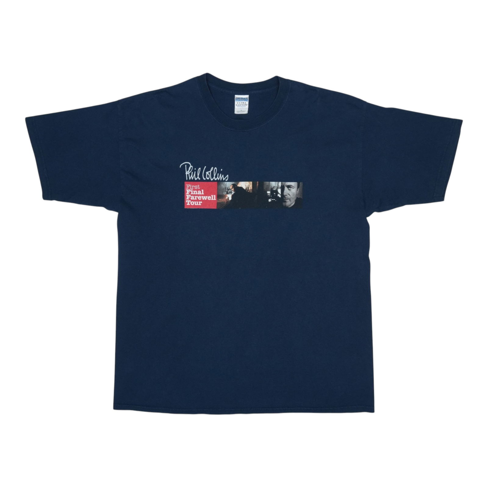 2004 Phil Collins Final Farewell Tour Vintage T-Shirt Blue XL: 2004 Phil Collins Final Farewell Tour Vintage T-Shirt Blue XL Celebrate the legacy of Phil Collins with this original vintage 2004 Final Farewell Tour shirt. This authentic piece features striking fro