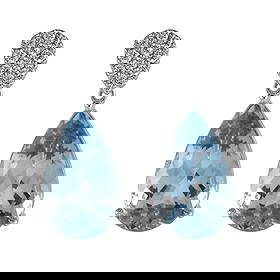 GIA 8.41ct Aquamarine Diamond Earrings 18k White Gold: GIA 8.41ct Aquamarine Diamond Earrings 18k White Gold Discover these exquisite aquamarine and diamond drop earrings, crafted in 18k white gold. Featuring two stunning pear-shaped aquamarines, one of w