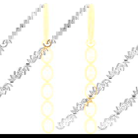 2.87ct Oval Diamond Drop Earrings in 18k Yellow Gold: 2.87ct Oval Diamond Drop Earrings in 18k Yellow Gold Elevate your elegance with these stunning contemporary drop earrings, featuring a total diamond weight of 2.87 carats. Crafted from luxurious 18k y