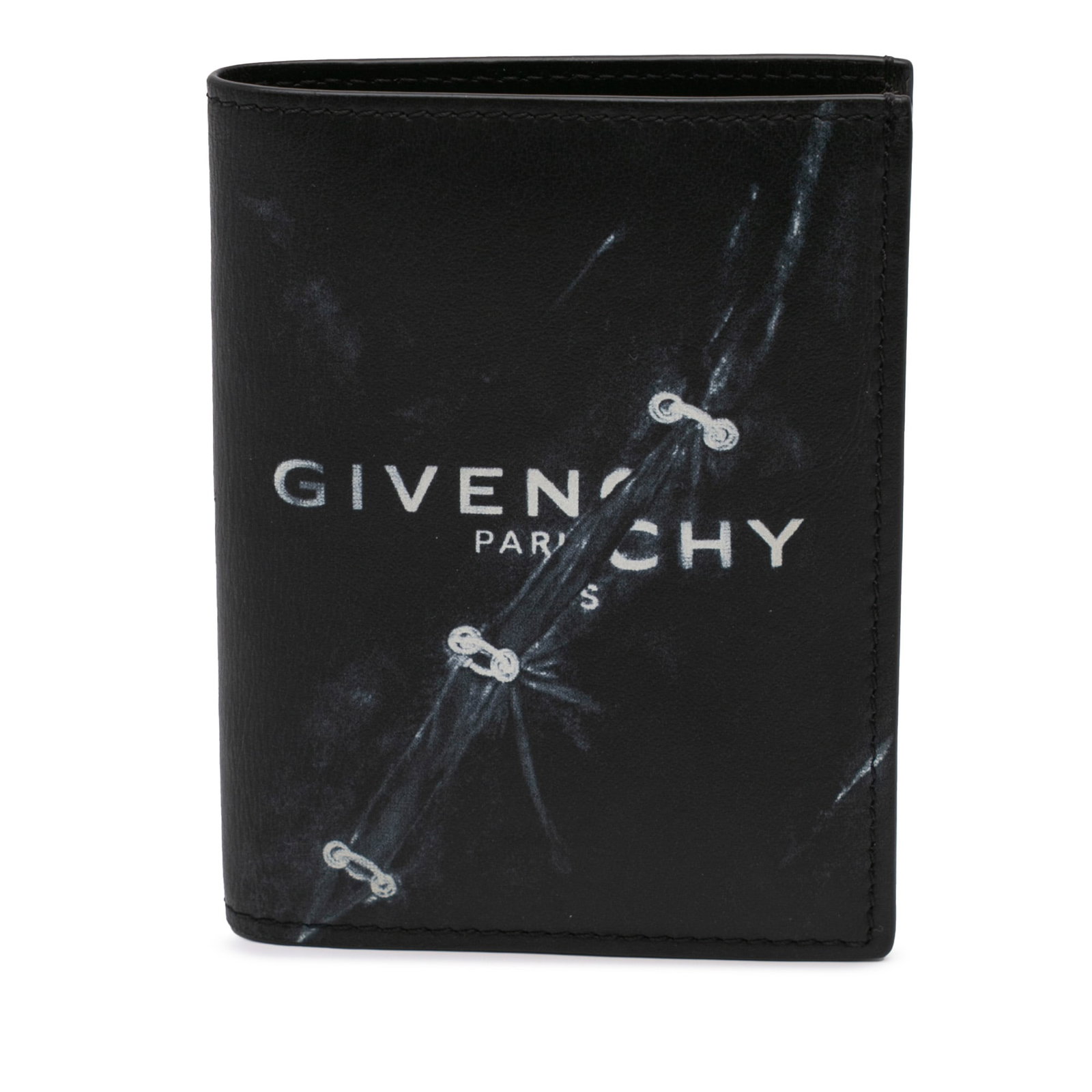 Givenchy Black Leather Card Holder with Slip Pockets: Givenchy Black Leather Card Holder with Slip Pockets This stylish Givenchy Leather Card Holder boasts a premium leather construction with multiple slip pockets, making it perfect for organizing your e