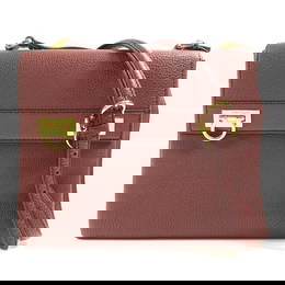 Salvatore Ferragamo Mya Shoulder Bag Calfskin Purplish Red GHW