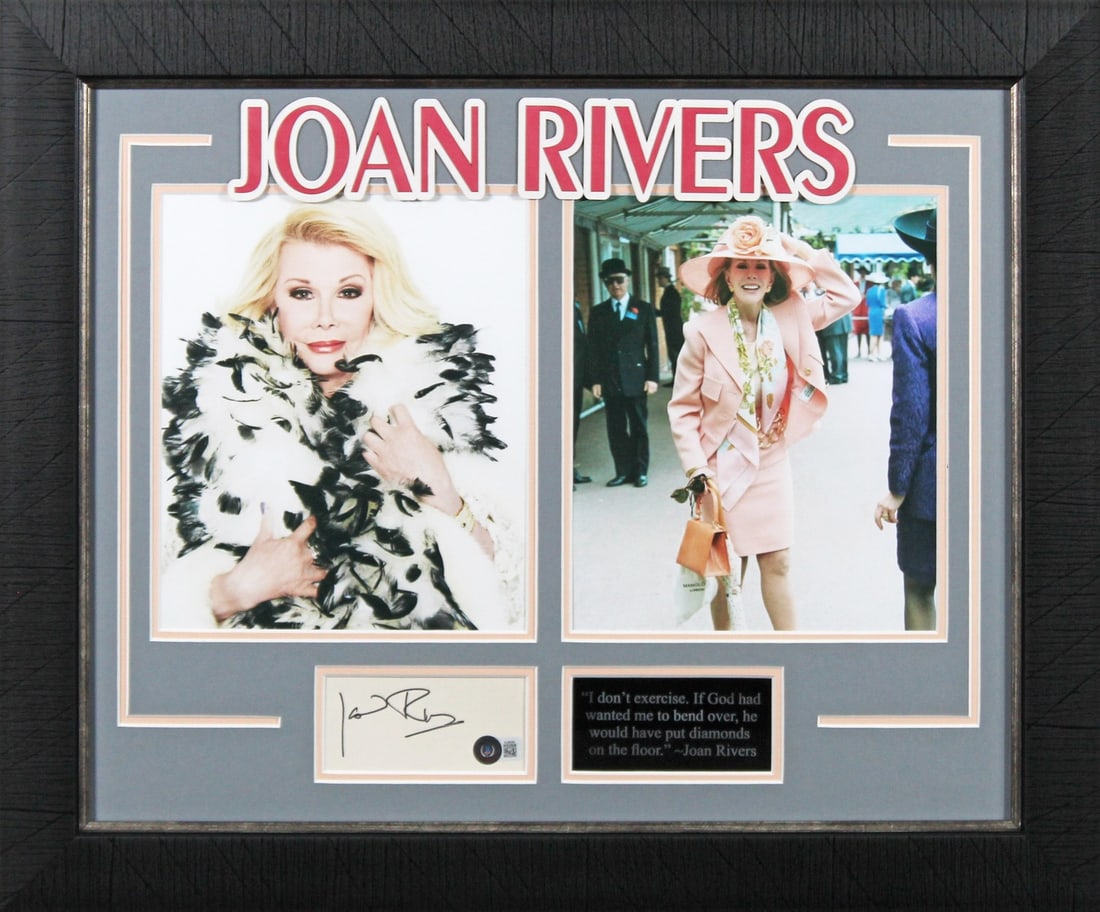 Joan Rivers Fashion Police Signed 3x5 Index Card Framed BAS: Joan Rivers Fashion Police Signed 3x5 Index Card Framed BAS This exquisite display features an authentic 3x5 index card personally signed by the iconic Joan Rivers, renowned for her work on Fashion Po