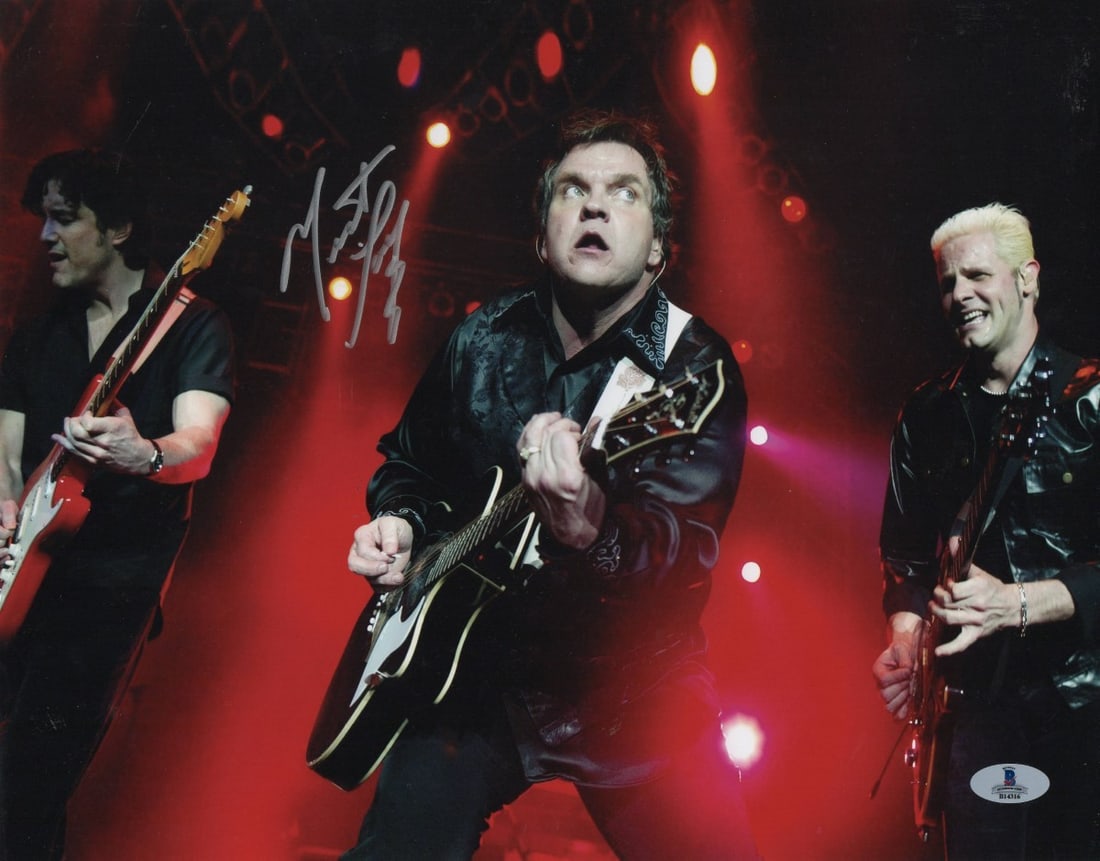 Meat Loaf Autographed 11X14 Photo Guitar Performance Beckett Authenticated: Meat Loaf Autographed 11X14 Photo Guitar Performance Beckett Authenticated This stunning 11x14 photograph features the legendary Meat Loaf performing on stage while playing guitar. This item is an ori