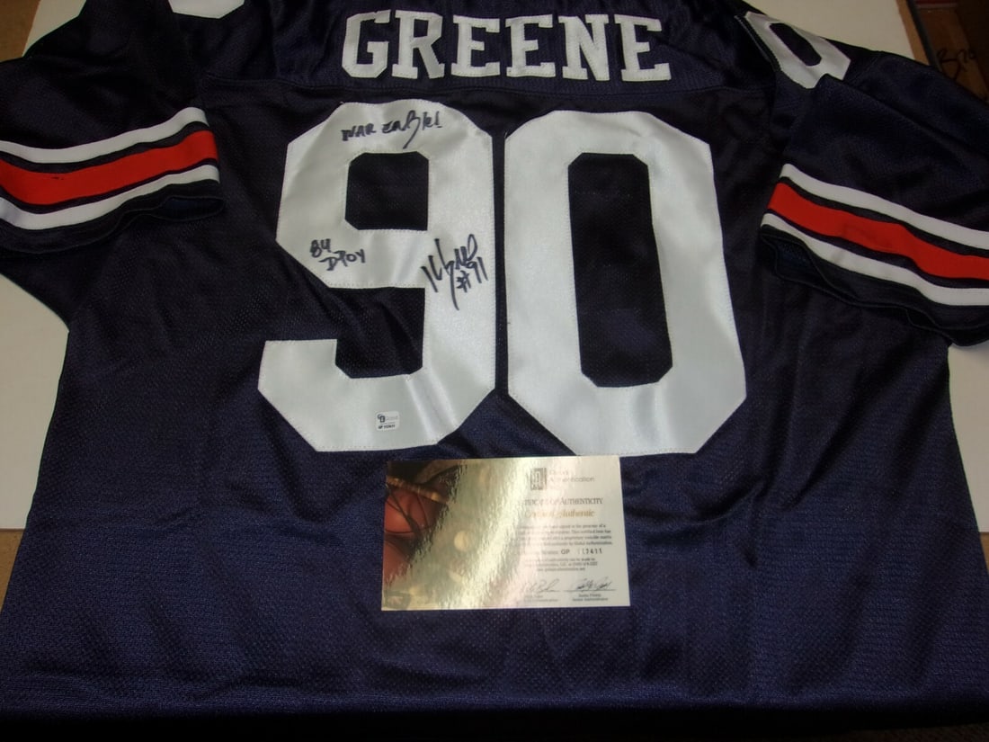 Kevin Greene Signed Jersey Auburn Tigers 49ers Panthers GAI COA: Kevin Greene Signed Jersey Auburn Tigers 49ers Panthers GAI COA This is an original signed jersey of Kevin Greene, a notable player who played for the Auburn Tigers, San Francisco 49ers, and Carolina