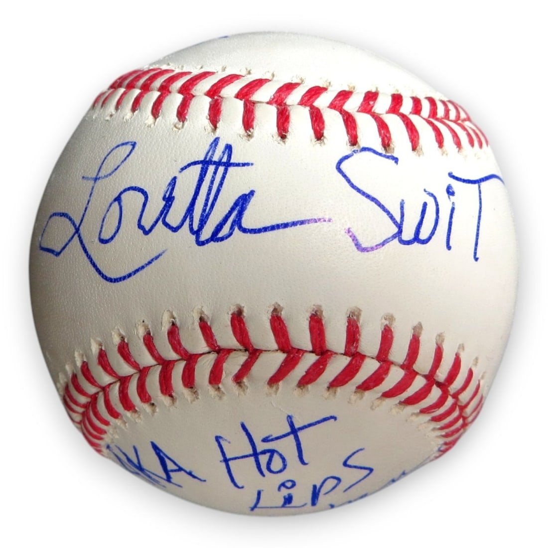 Loretta Swit Signed Baseball MASH Hot Lips Houlihan Beckett Authenticated: Loretta Swit Signed Baseball MASH Hot Lips Houlihan Beckett Authenticated This baseball is autographed by Loretta Swit, known for her iconic role as Hot Lips Houlihan in the classic television series