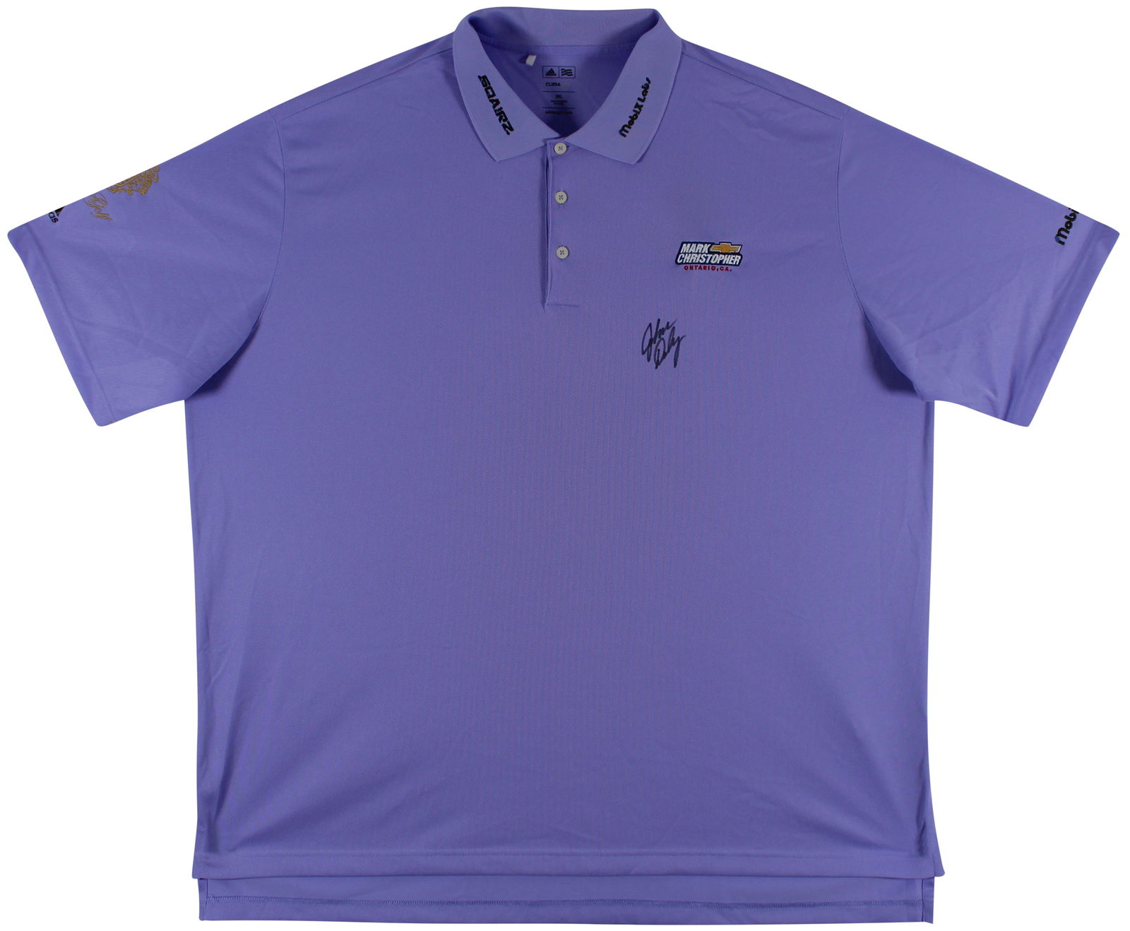 John Daly Signed Match Worn Purple Adidas Polo Shirt BAS Authenticated: John Daly Signed Match Worn Purple Adidas Polo Shirt BAS Authenticated This authentic match worn polo shirt, crafted by Adidas, is a unique piece from legendary golfer John Daly's personal collection.