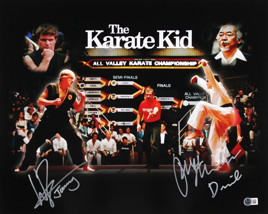Ralph Macchio William Zabka Signed 16x20 Karate Kid Photo BAS: Ralph Macchio William Zabka Signed 16x20 Karate Kid Photo BAS This stunning 16x20 horizontal photograph features Ralph Macchio and William Zabka, both personally signed, depicting their iconic roles f