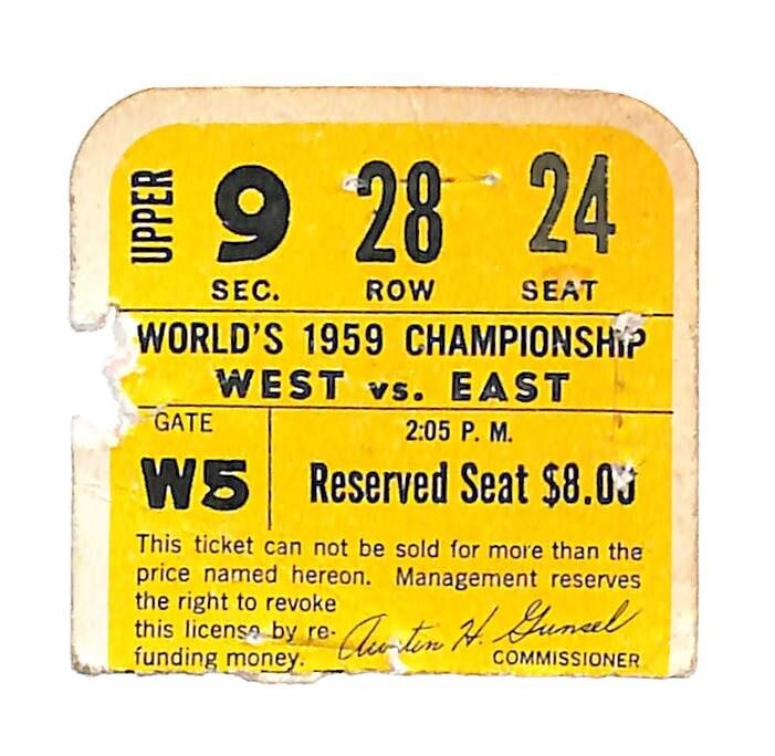 1959 NFL Championship Game Ticket Stub Giants vs Colts Unitas Original: 1959 NFL Championship Game Ticket Stub Giants vs Colts Unitas Original Celebrate the historic 1959 NFL Championship Game with this original ticket stub featuring a legendary matchup between the New Yo