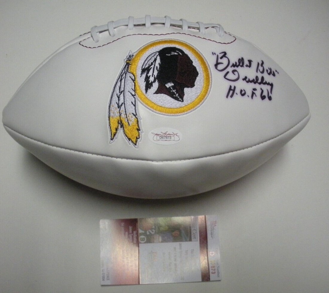 Bill Dudley Signed Football HOF 1966 JSA COA Washington Redskins: Bill Dudley Signed Football HOF 1966 JSA COA Washington Redskins This authenticated Bill Dudley signed football is a must-have for any Washington Redskins fan and collector. A Hall of Fame inductee in