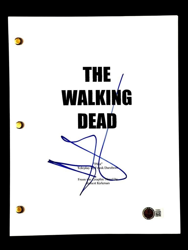 Andrew Lincoln Autographed The Walking Dead Pilot Script Beckett Certified: Andrew Lincoln Autographed The Walking Dead Pilot Script Beckett Certified This is an original signed script from the pilot episode of the acclaimed television show, The Walking Dead, autographed by A