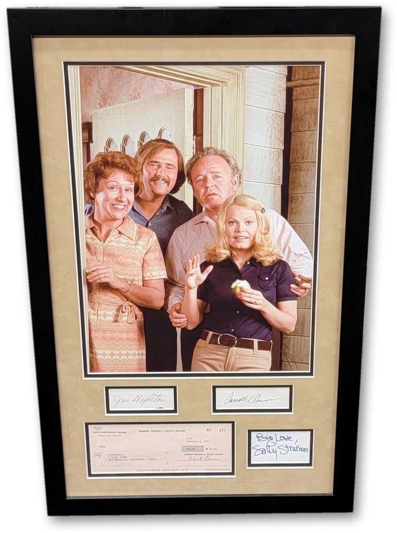 All in the Family Autographed Photo Collage Beckett Authenticated: All in the Family Autographed Photo Collage Beckett Authenticated This striking autographed framed photo collage features iconic moments from the classic television show 'All in the Family.' The colla