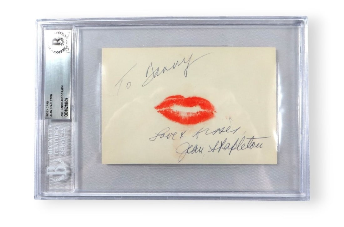 Jean Stapleton Signed Index Card All in the Family JSA Authenticated: Jean Stapleton Signed Index Card All in the Family JSA Authenticated This is an original index card autographed by Jean Stapleton, renowned for her role in the iconic television series 'All in the Fam