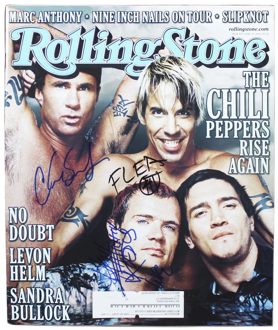 Red Hot Chili Peppers Signed Rolling Stone Magazine Keidis Flea Smith BAS Authenticated: Red Hot Chili Peppers Signed Rolling Stone Magazine Keidis Flea Smith BAS Authenticated This original autographed Rolling Stone magazine features the signatures of Anthony Kiedis, Flea, and Chad Smith