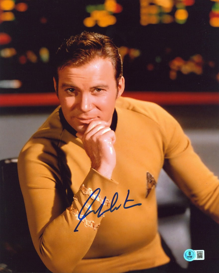 William Shatner Signed Star Trek 11x14 Photo BAS Witnessed Authentic: William Shatner Signed Star Trek 11x14 Photo BAS Witnessed Authentic This authentic 11x14 vertical photograph features the iconic William Shatner, best known for his role in Star Trek. Each photo has 