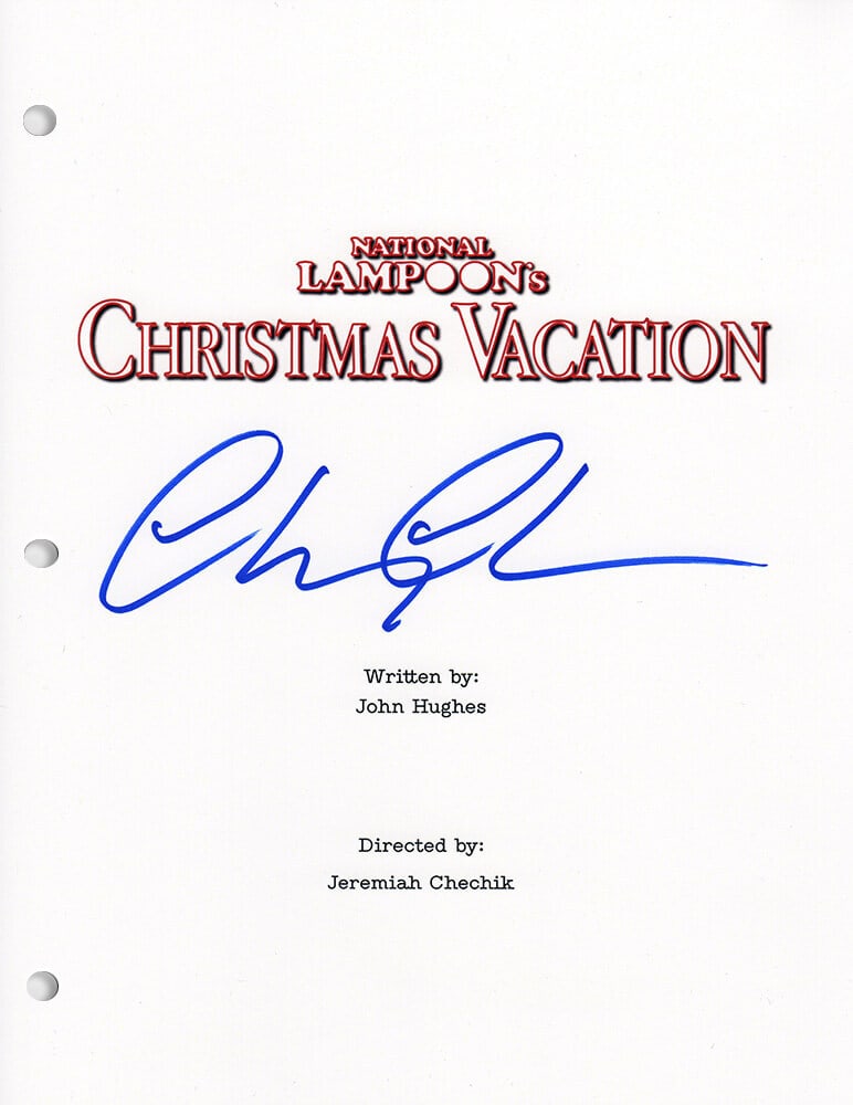 Chevy Chase Signed Christmas Vacation Script Cover with COA (1 of 1)