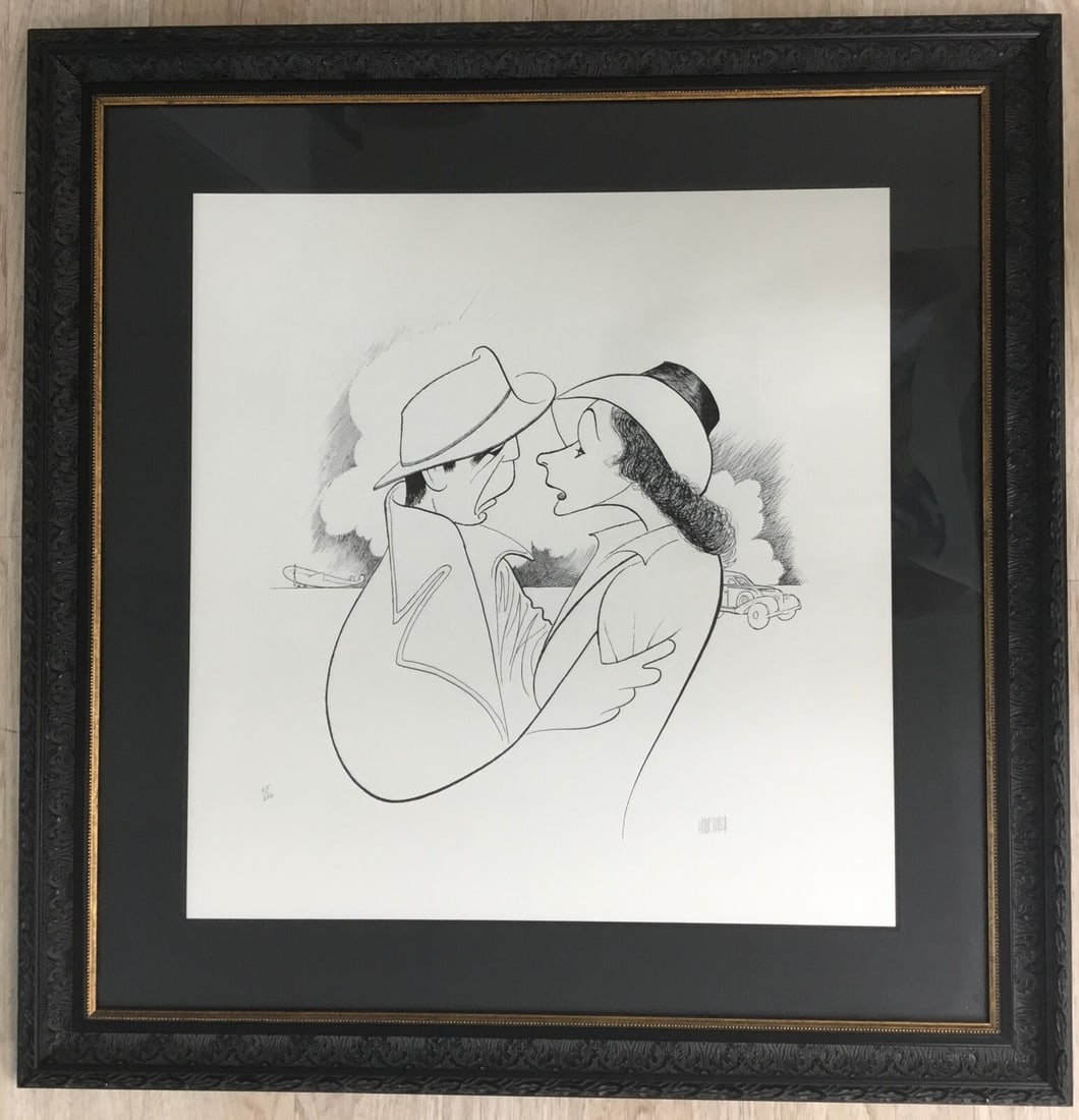 Al Hirschfeld Signed Limited Edition Lithograph of Humphrey Bogart 1998 Custom Framed: Al Hirschfeld Signed Limited Edition Lithograph of Humphrey Bogart 1998 Custom Framed This exquisite lithograph by renowned artist Al Hirschfeld features a captivating portrait of Humphrey Bogart from