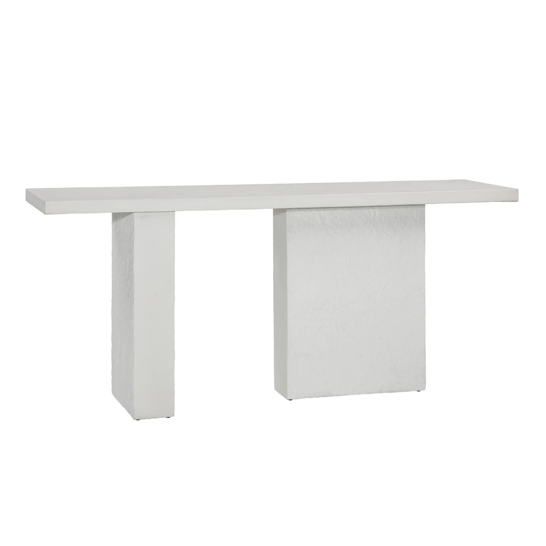 Lightweight Concrete Outdoor Console Table 30H 70W 16D: Lightweight Concrete Outdoor Console Table 30H 70W 16D This Modern White Lightweight Concrete Table is designed for outdoor use, combining contemporary aesthetics with practicality. It features a slee
