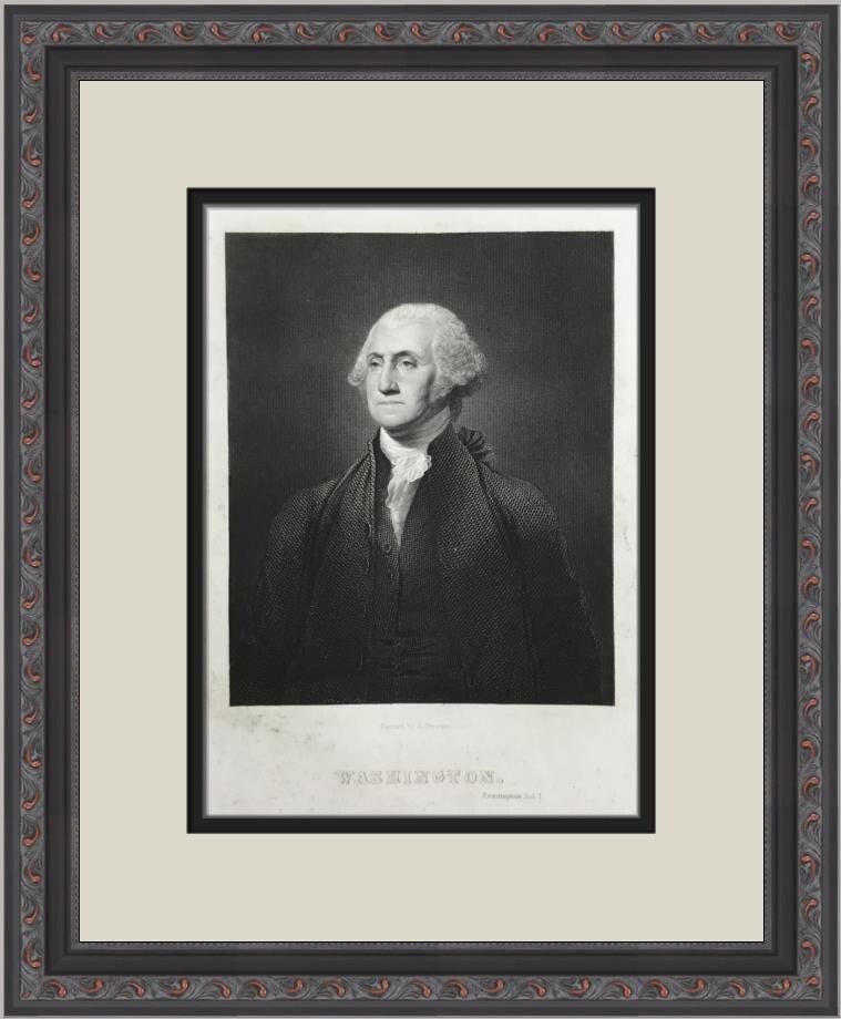 George Washington 1800s Etching Custom Framed Museum Quality: George Washington 1800s Etching Custom Framed Museum Quality This exquisite etching features President George Washington, capturing the essence of his political legacy. Created in the 1800s, this piec