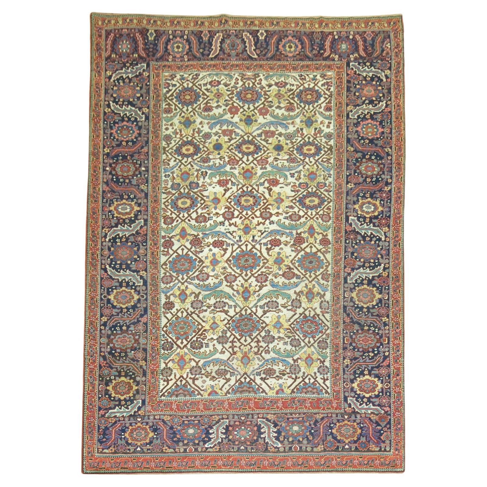 Zabihi Collection Antique Sarouk Farahan Persian Rug 90 x 126: Zabihi Collection Antique Sarouk Farahan Persian Rug 90 x 126 Explore the beauty of the Zabihi Collection with this exquisite fine antique Northwest Persian rug. Crafted in the early 20th century, thi
