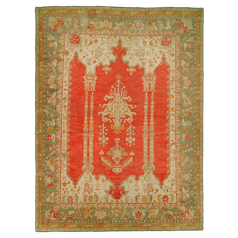 19th Century Zabihi Collection Antique Oushak Carpet 12'10 x 17'1 Wool Turkey: 19th Century Zabihi Collection Antique Oushak Carpet 12'10 x 17'1 Wool Turkey Discover the exquisite beauty of this Turkish Antique Oushak Carpet, a true masterpiece from the 19th century. Manufacture