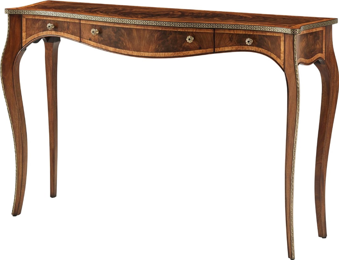 Theodore Alexander Harper Console Table Patrician Finish: Theodore Alexander Harper Console Table Patrician Finish Discover the elegance of the Harper Console Table, designed in a vintage style with a stunning Patrician finish. This piece combines timeless c