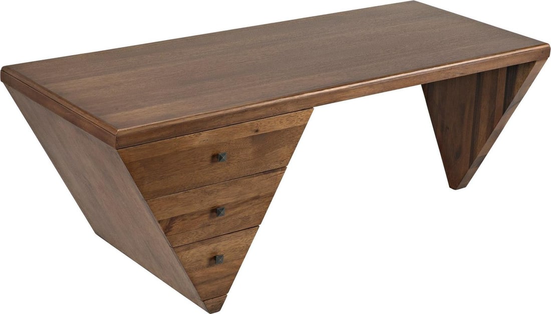 Tetramo Georgian Walnut Desk 80 x 32 Dark Finish by Noir: Tetramo Georgian Walnut Desk 80 x 32 Dark Finish by Noir Introducing the Tetramo Walnut Desk, an elegant addition to any workspace, designed in the classic Georgian style. This desk features a rich da